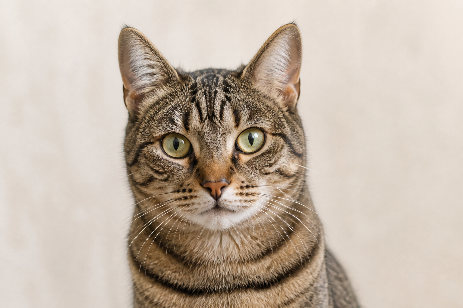 説明用にAIで作成した、正面を向く猫の写真